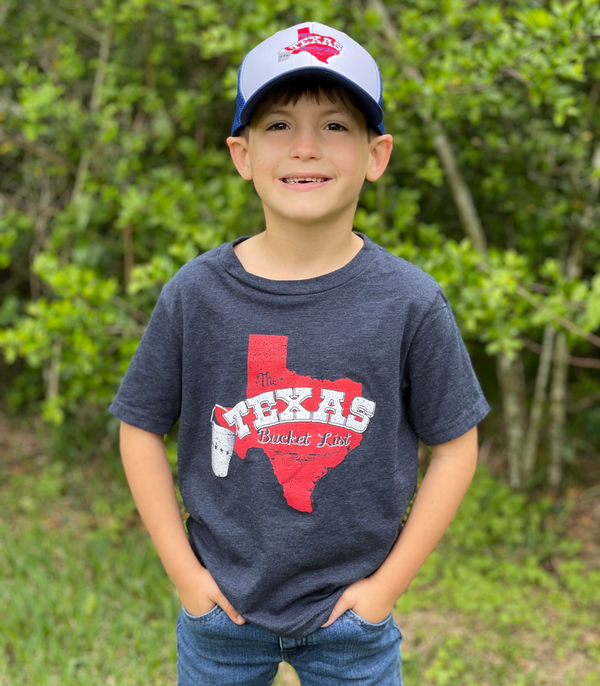 The Texas Bucket List Official CHILDS T-Shirt - Heather Navy