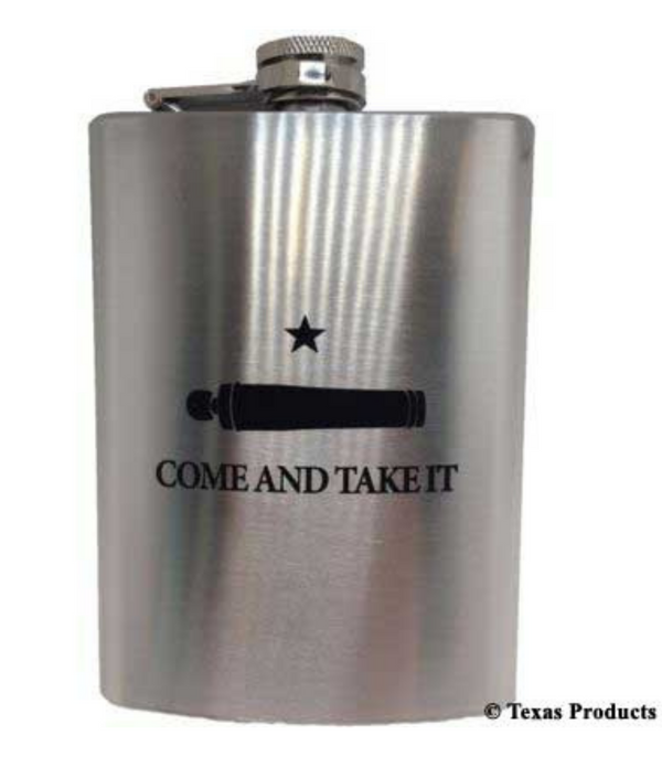 Silver Come and Take It Flask