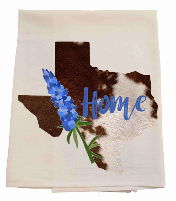 Texas Cowhide Tea Towel