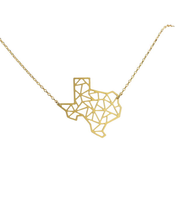 Texas State Geometric Necklace - Gold